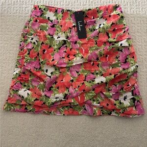 floral mini skirt